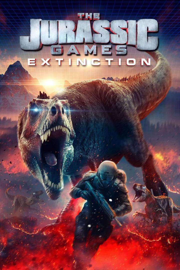 Ein Soldat steht einem Tyrannosaurus Rex in „The Jurassic Games: Extinction“ gegenüber.