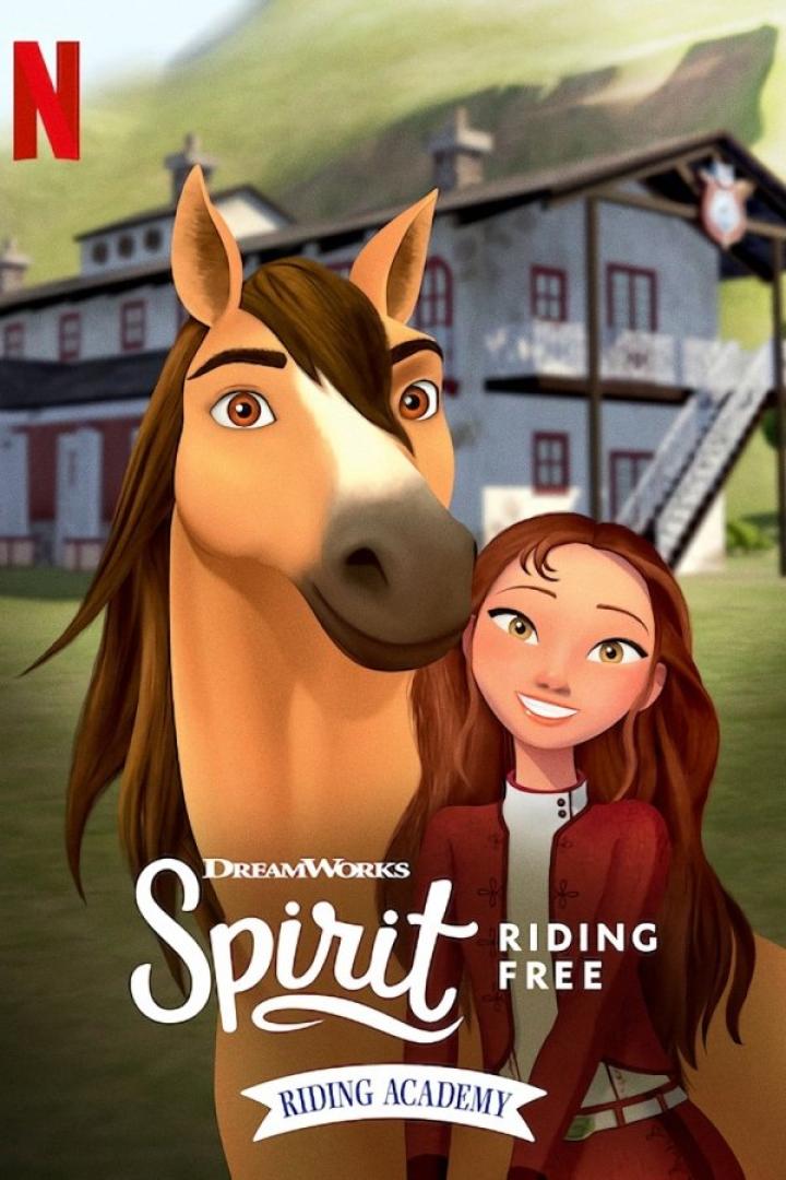Ein animiertes Bild von Spirit und Lucky aus „Spirit Riding Free: Riding Academy“.