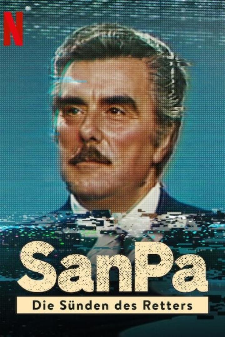 Das Poster für die Netflix-Serie „SanPa: Die Sünden des Retters“ zeigt ein Porträt von San Patrignano.