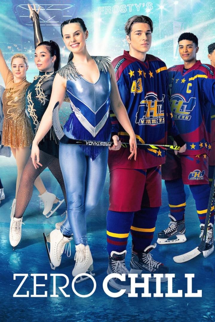 Das Filmplakat für „Zero Chill“ zeigt Eiskunstläufer und Hockeyspieler.