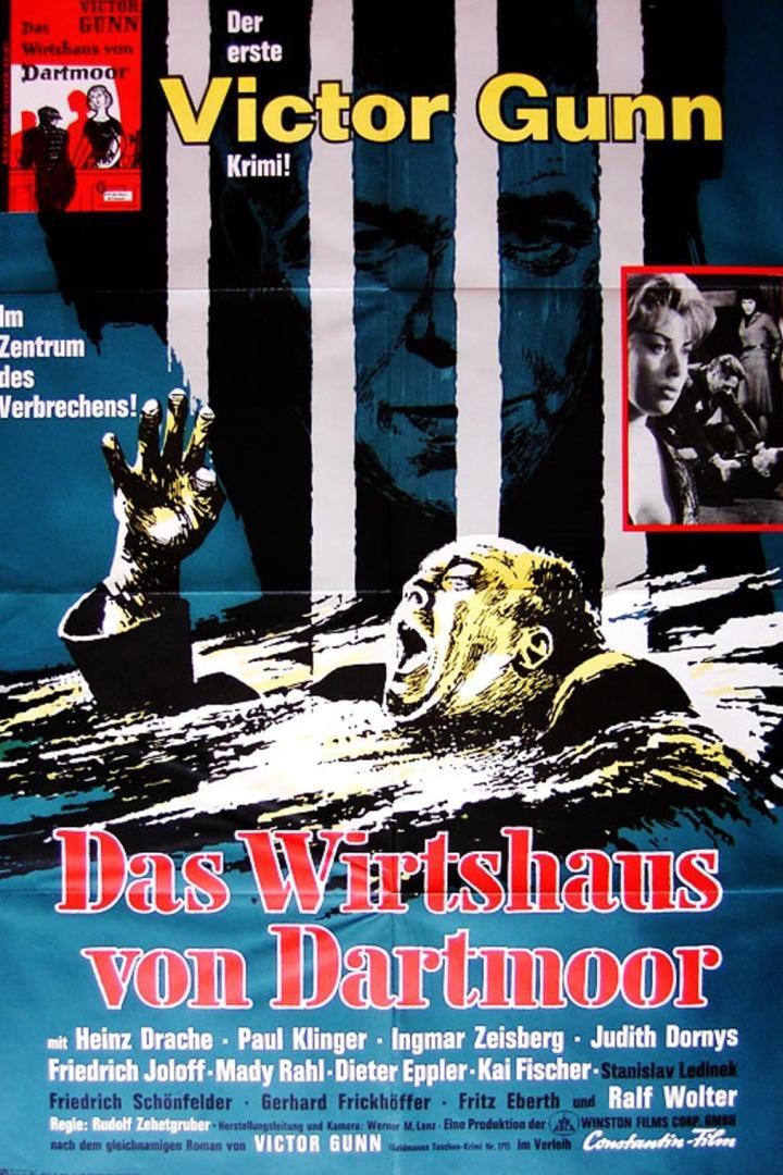 Das Filmplakat für „Das Wirtshaus von Dartmoor“ zeigt einen Mann in Not.