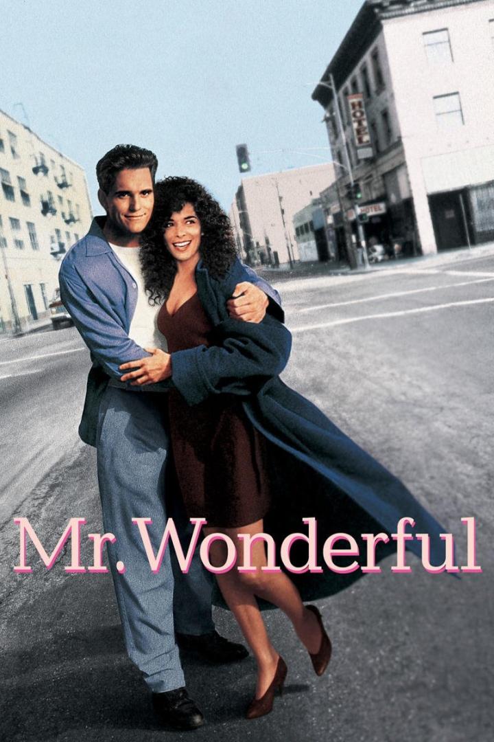 Das Filmplakat für „Mr. Wonderful“ zeigt Matt Dillon und Annabella Sciorra auf einer städtischen Straße.