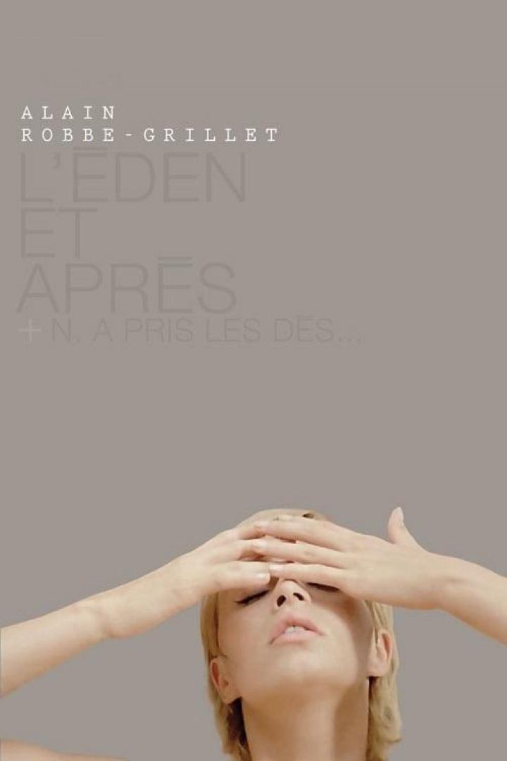 Das Filmplakat für „L'Eden et Après“ von Alain Robbe-Grillet zeigt eine Frau, die ihre Augen bedeckt.
