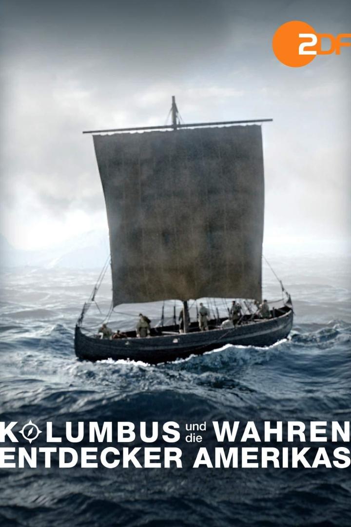 Ein Wikingerschiff segelt auf stürmischer See.