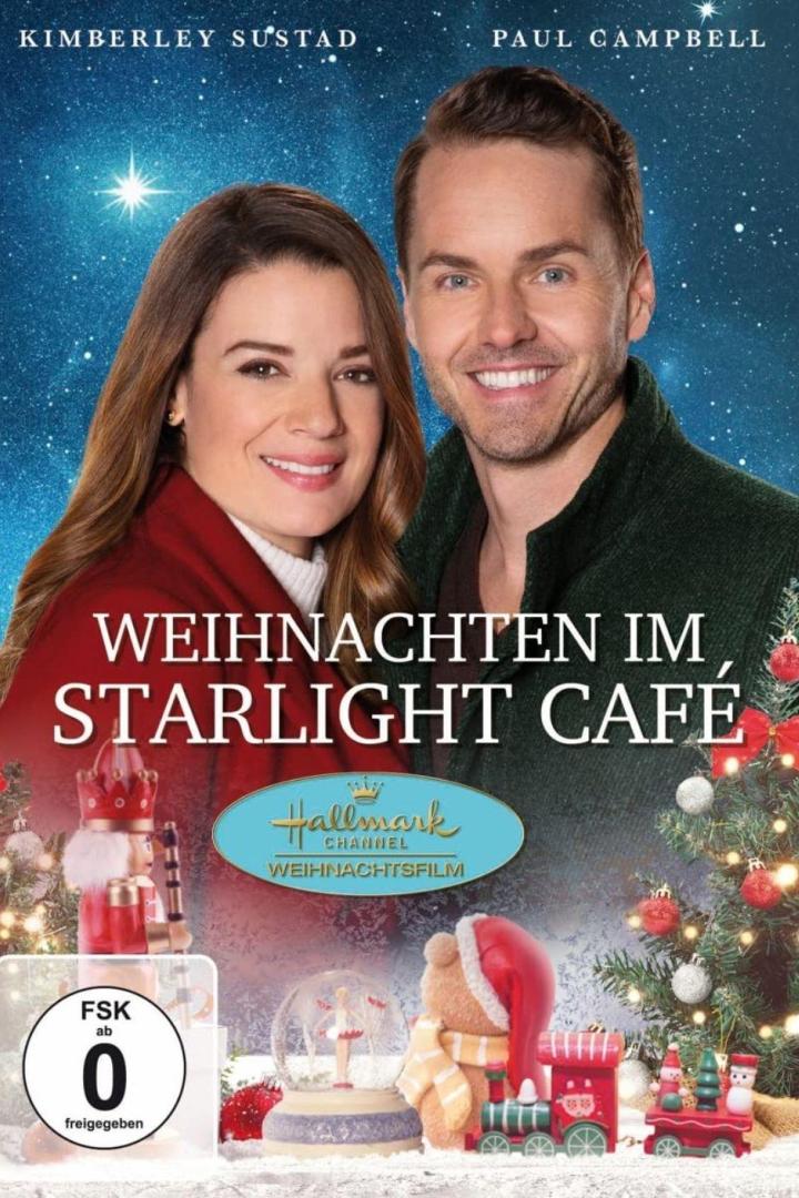 Das Filmplakat für „Weihnachten im Starlight Café“ mit Kimberley Sustad und Paul Campbell.