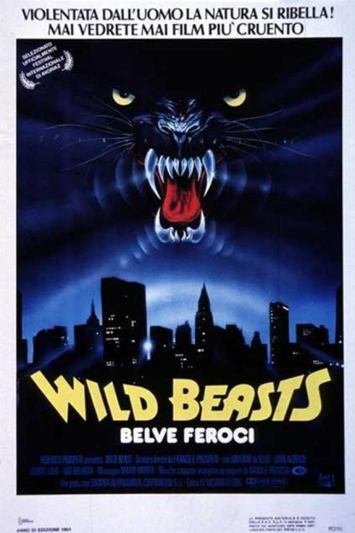 Das Filmplakat für „Wild Beasts“ zeigt eine Raubkatze über einer Stadtkulisse.