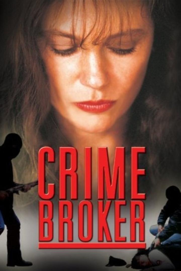 Das Filmplakat für „Crime Broker“ zeigt eine Frau und zwei bewaffnete Gestalten.