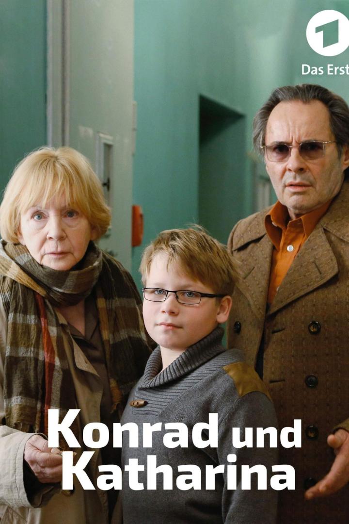 Das Filmplakat zu „Konrad und Katharina“ zeigt eine Frau, einen Jungen und einen Mann.