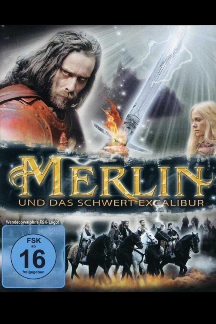 Das Cover des Films „Merlin und das Schwert Excalibur“ zeigt Merlin und das legendäre Schwert.