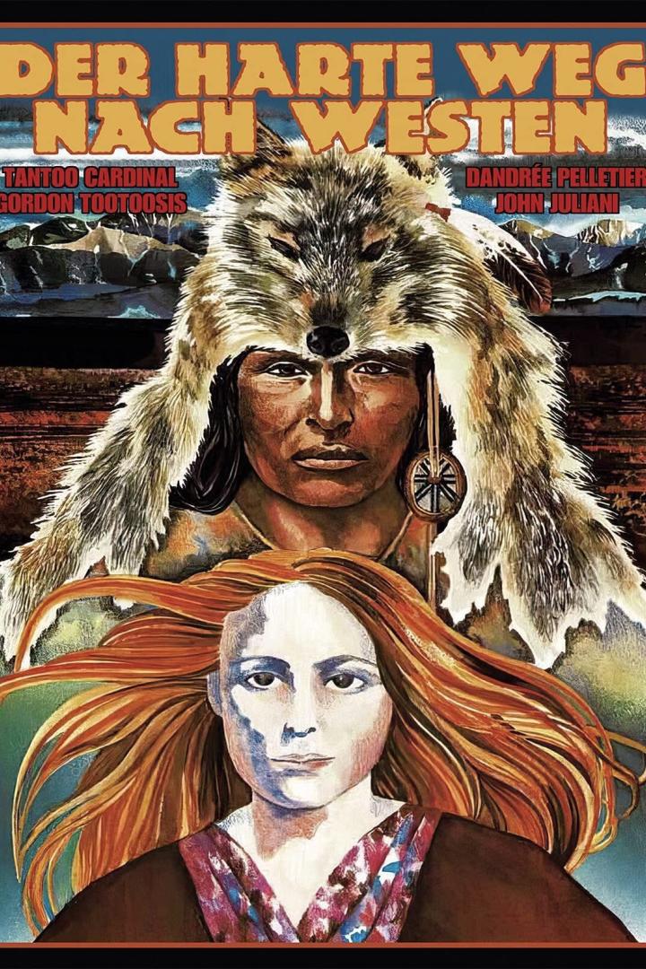 Das Filmplakat für „Der harte Weg nach Westen“ zeigt zwei Porträts.