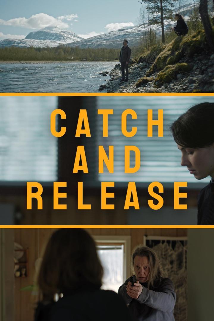 Das Filmplakat für „Catch and Release“ zeigt eine Frau mit einer Waffe.