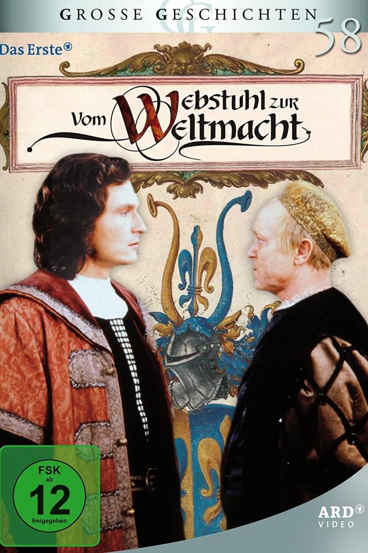 Das Cover von „Vom Webstuhl zur Weltmacht“ mit zwei Männern in historischer Kleidung.