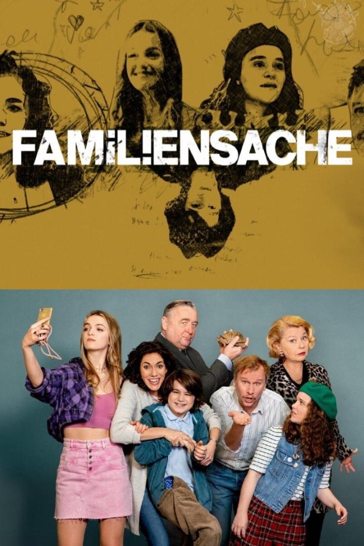 Das Filmplakat für „Familiensache“ zeigt eine Gruppe von Menschen unterschiedlichen Alters.
