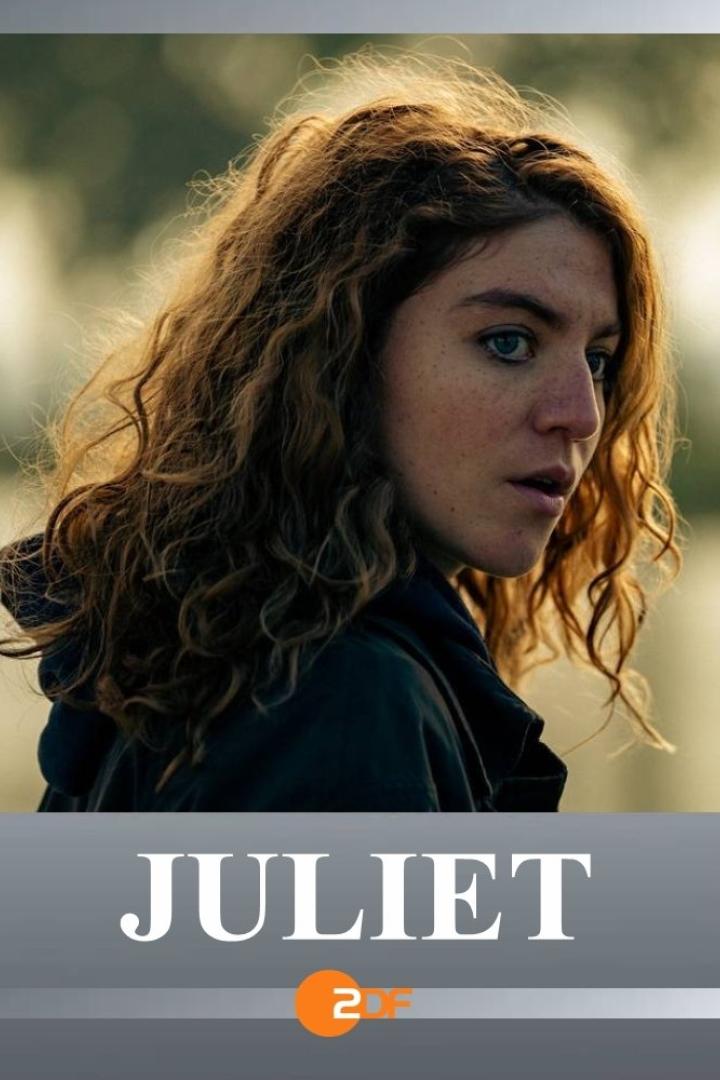 Porträt einer jungen Frau mit lockigem Haar, möglicherweise ein Filmposter für „Juliet“.