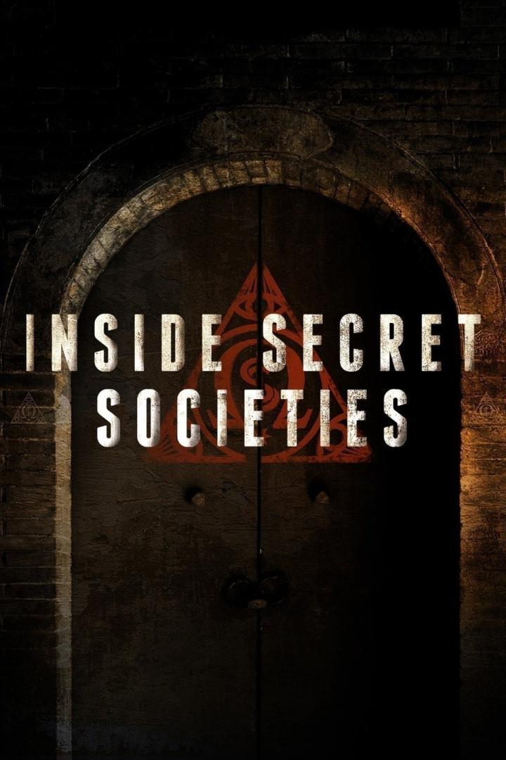 Das Titelbild von „Inside Secret Societies“ zeigt eine Tür mit einem roten Dreieck darüber.