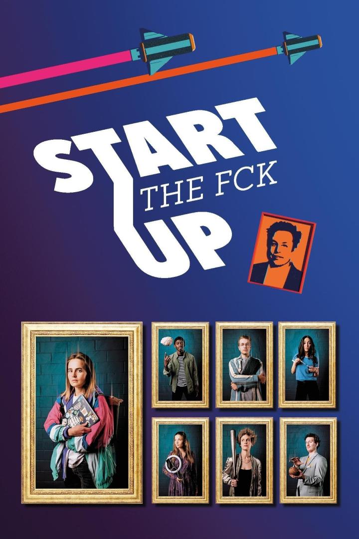 Das Poster für „Start the Fck Up“ zeigt Porträts der Darsteller in goldenen Rahmen.