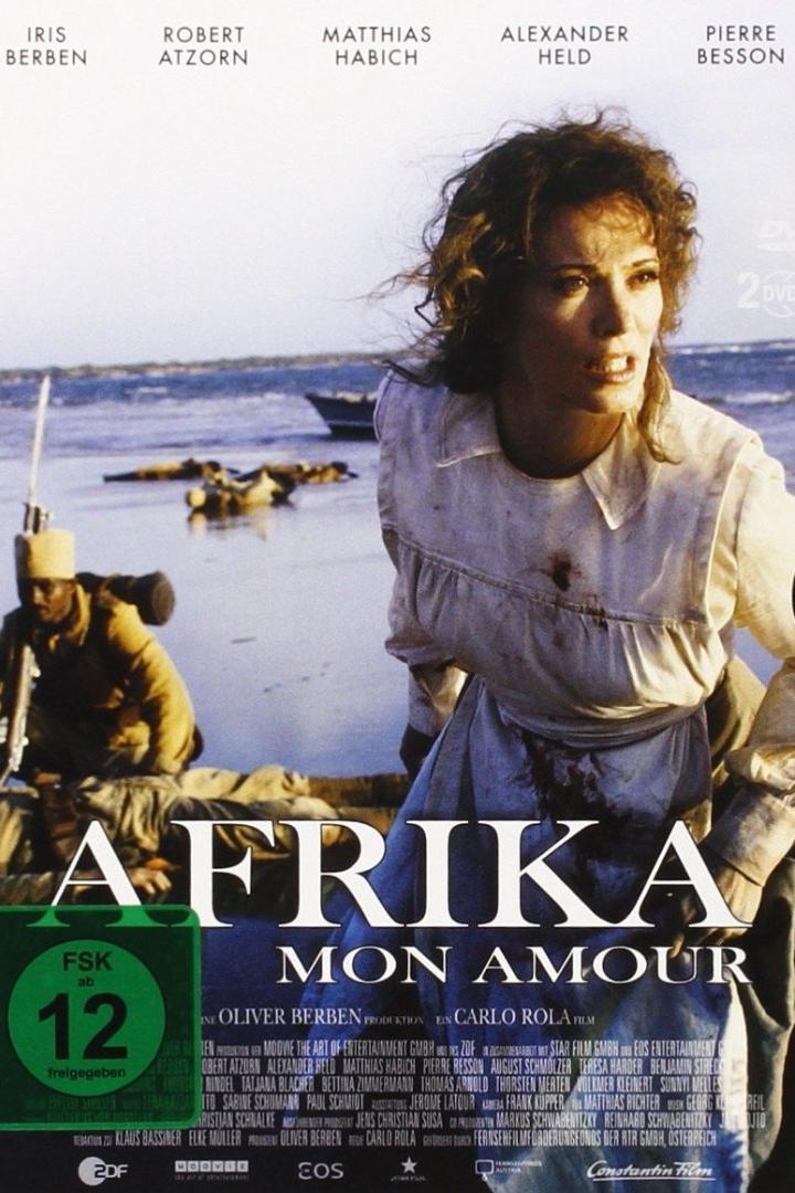 Das Filmplakat für „Afrika, Mon Amour“ zeigt Iris Berben in einer dramatischen Szene.