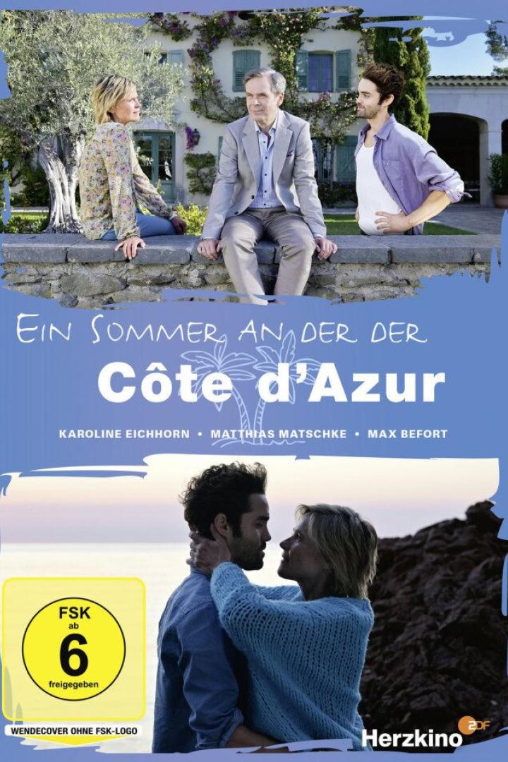 Das Filmplakat für „Ein Sommer an der Côte d'Azur“ zeigt Karoline Eichhorn, Matthias Matschke und Max Befort.