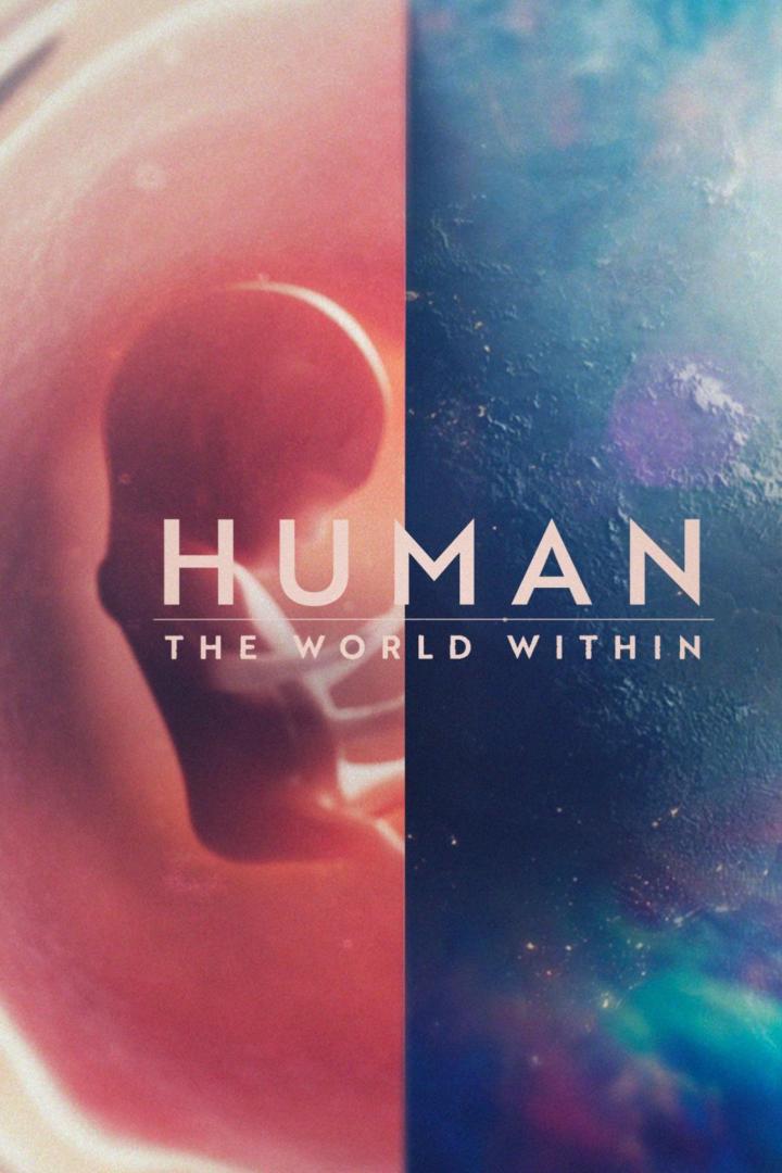 Das Poster für die Dokumentarserie „Human: The World Within“ zeigt einen Fötus und die Erde.