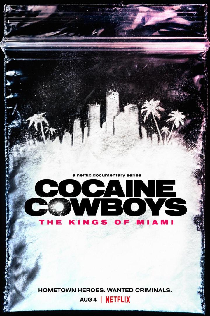 Das Filmplakat für die Netflix-Dokumentarserie „Cocaine Cowboys: The Kings of Miami“.