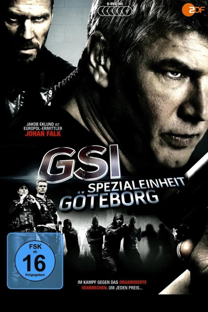 Das Cover der DVD-Box „GSI – Spezialeinheit Göteborg“ mit den Schauspielern Jakob Eklund und Johan Falk.