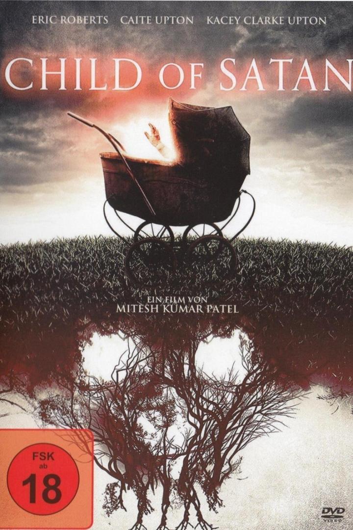 Das Cover des Films „Child of Satan“ zeigt einen Kinderwagen vor einem unheimlichen Hintergrund.
