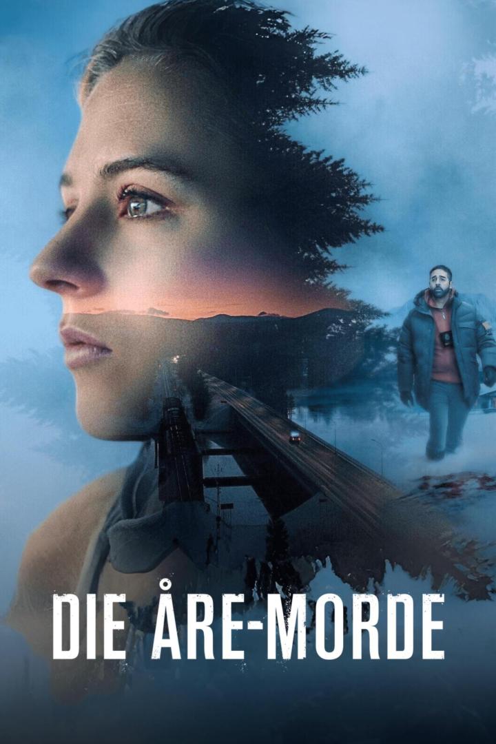 Das Filmplakat für „Die Åre-Morde“ zeigt eine Frau und einen Mann vor einer verschneiten Landschaft.