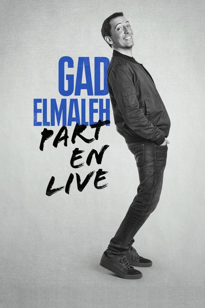 Der Comedian Gad Elmaleh auf einem Werbeplakat für sein Programm „Part en Live“.