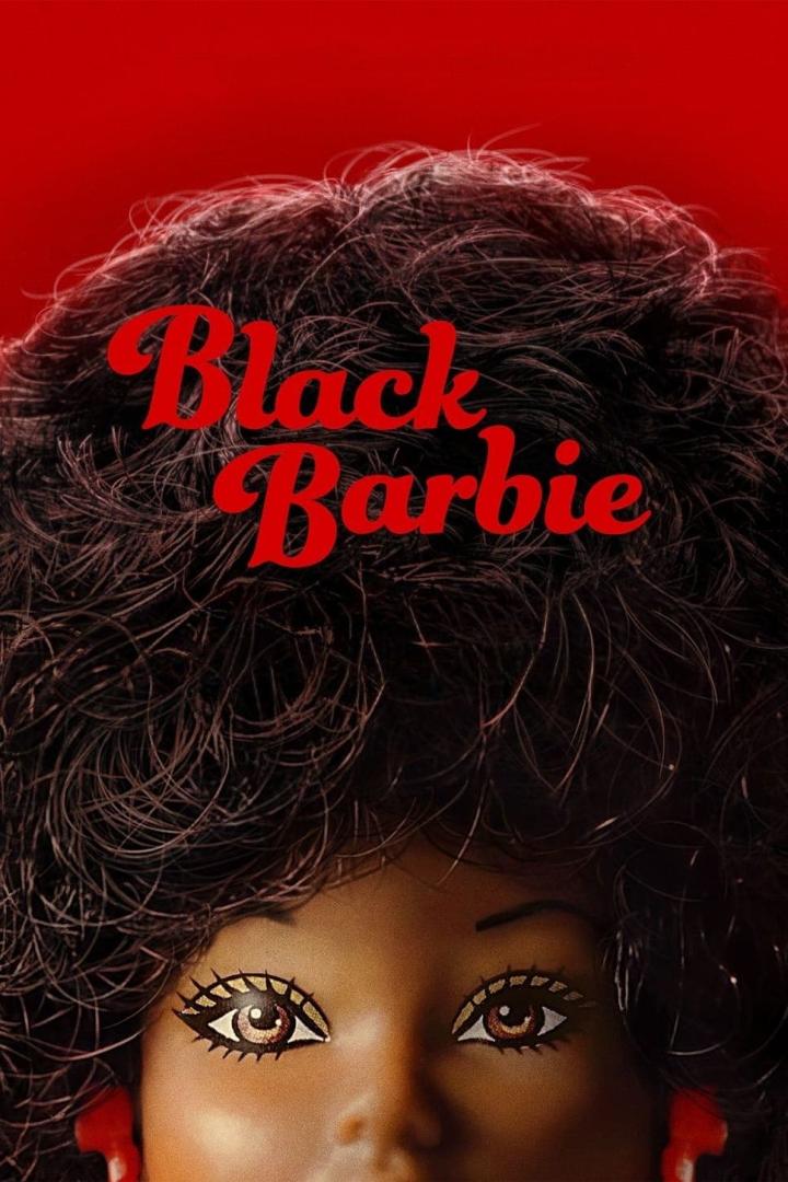 Das Filmplakat für „Black Barbie“ zeigt das Gesicht einer schwarzen Barbiepuppe mit Afro-Frisur.