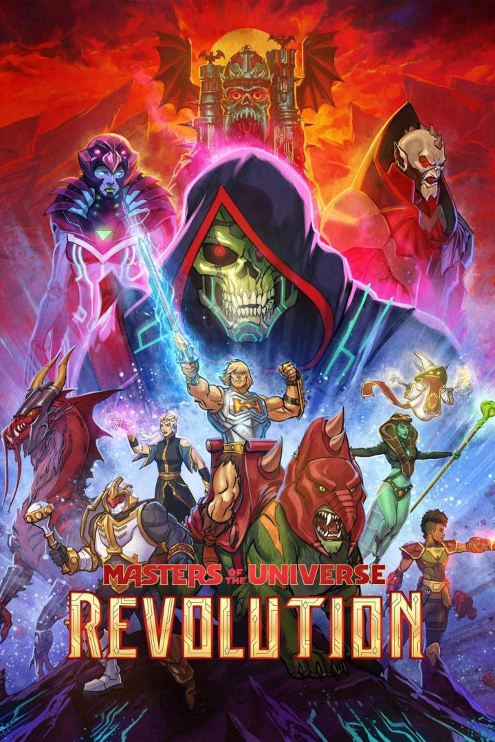 Das Poster für „Masters of the Universe: Revolution“ zeigt Skeletor und andere Charaktere vor Schloss Grayskull.