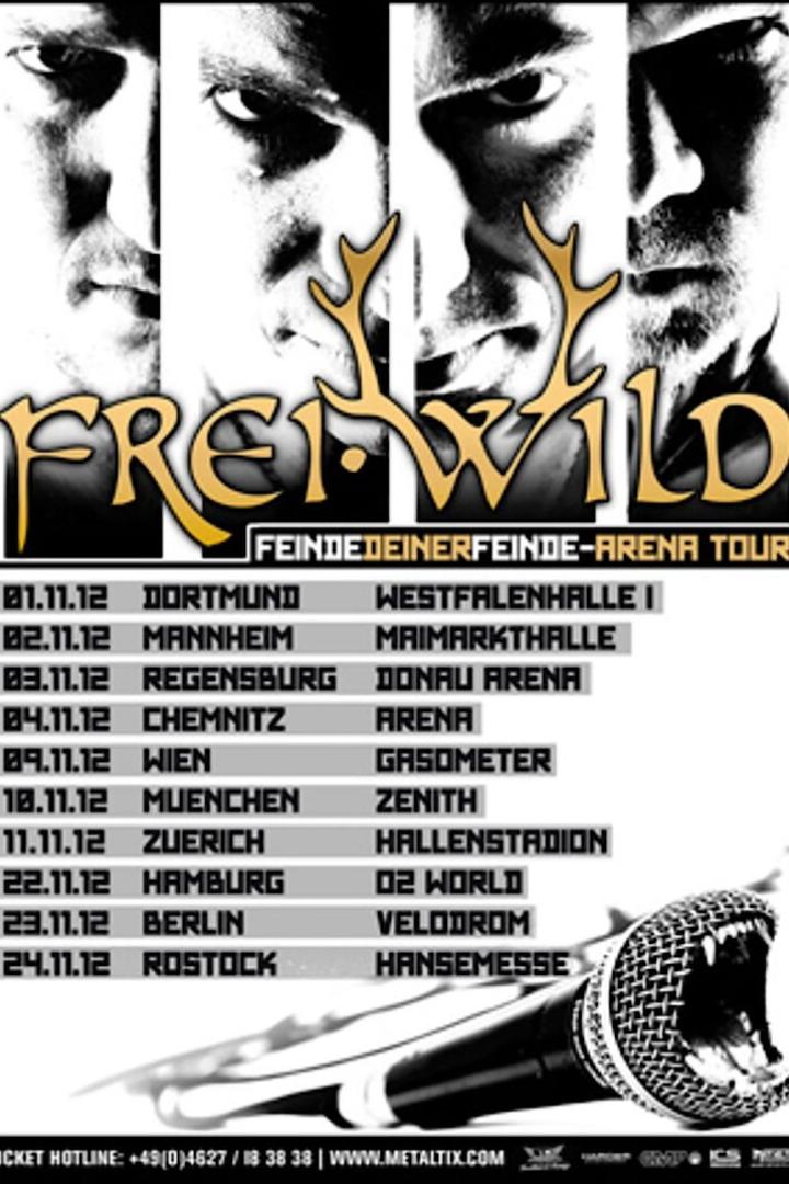 Werbeplakat für die „Feinde deiner Feinde“-Arena-Tour von Frei.Wild.