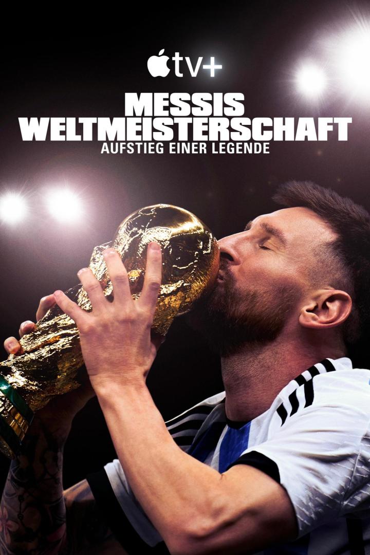 Lionel Messi küsst den goldenen FIFA-Weltpokal.