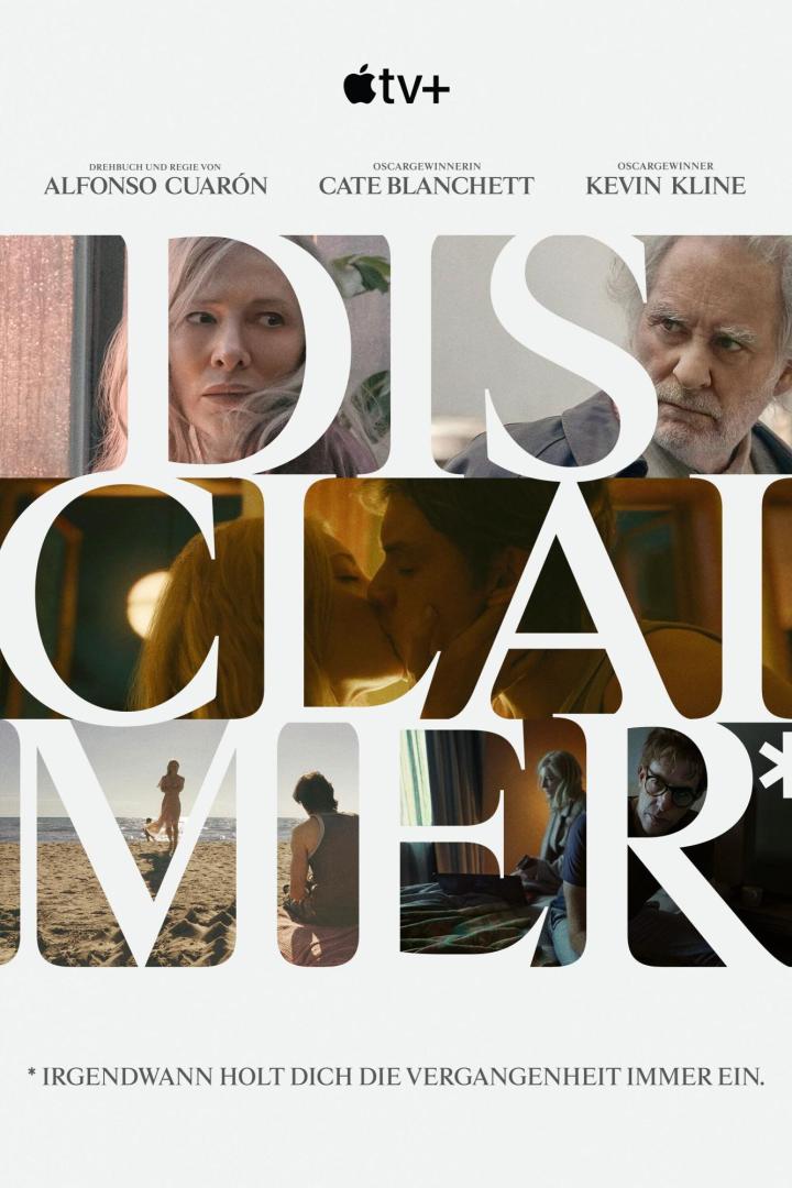 Das Poster für die Apple TV+ Serie „Disclaimer“ mit Cate Blanchett und Kevin Kline.