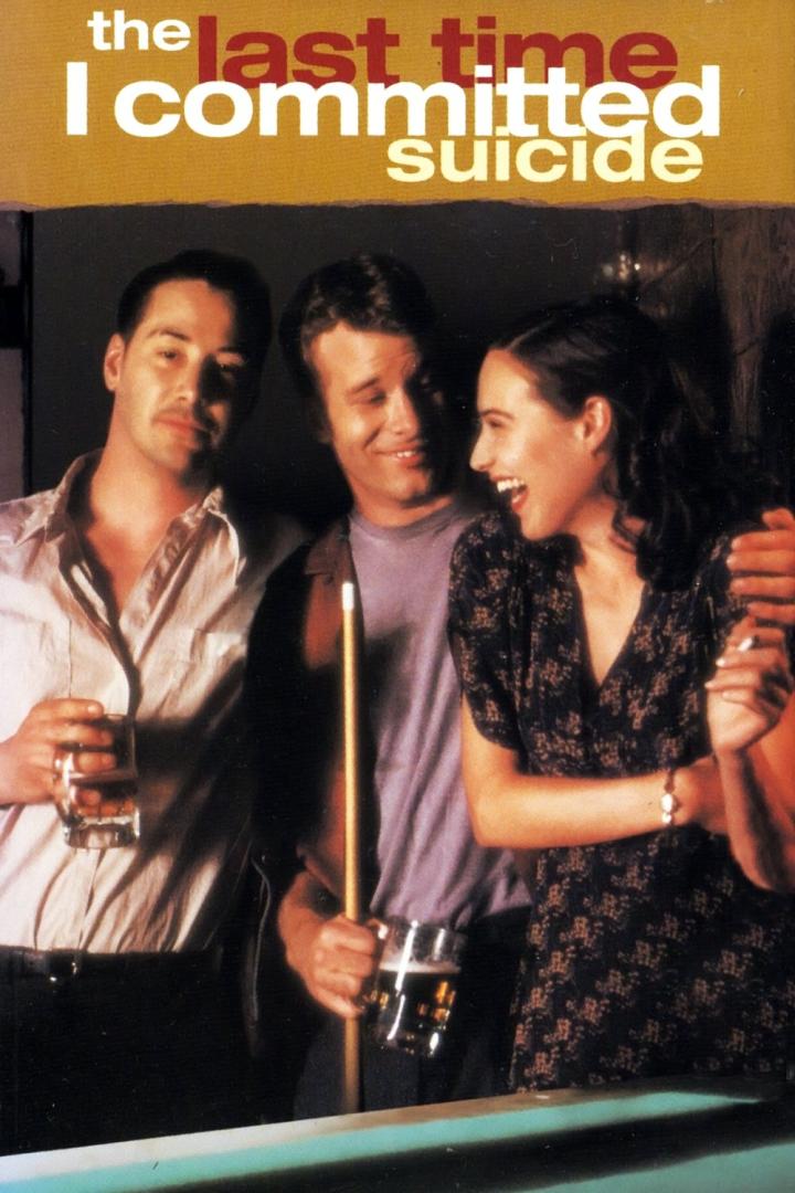 Das Filmplakat für „The Last Time I Committed Suicide“ zeigt drei junge Leute an einem Billardtisch.
