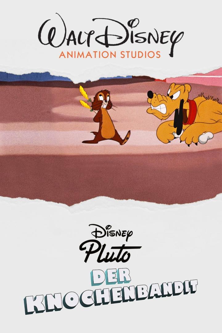 Pluto ist wütend, weil ein Chipmunk mit gelben Maiskolben wegläuft.