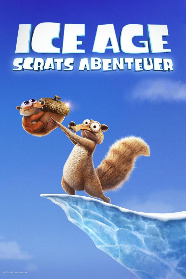 Das Eichhörnchen Scrat hält eine Eichel in dem Film „Ice Age: Scrats Abenteuer“.