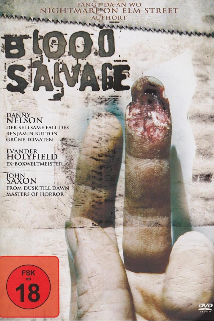 Das Cover des Films „Blood Salvage“ zeigt blutige Finger.