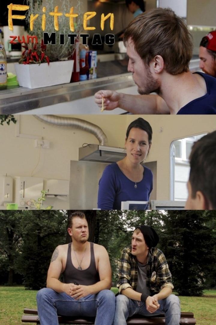Das Filmplakat für „Fritten zum Mittag“ zeigt verschiedene Szenen mit den Darstellern.