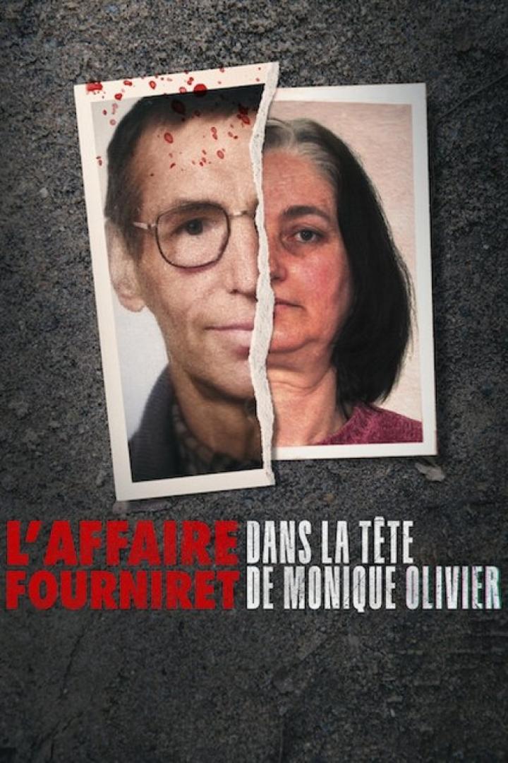 Das Cover von „L'Affaire Fourniret: Dans la tête de Monique Olivier“ zeigt ein zerrissenes Foto eines Mannes und einer Frau.