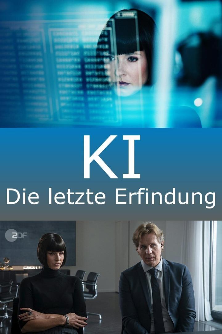 Das Filmplakat für „KI – Die letzte Erfindung“ zeigt zwei Hauptdarsteller.