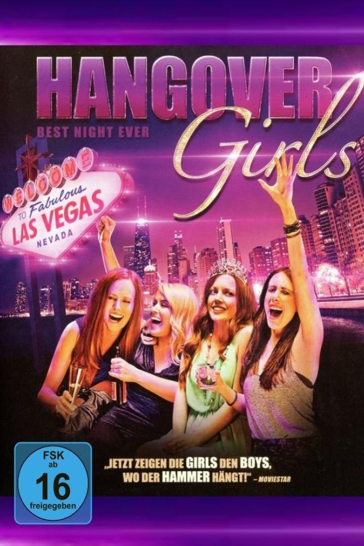 Das Cover des Films „Hangover Girls“ zeigt vier feiernde Frauen vor der Skyline von Las Vegas.