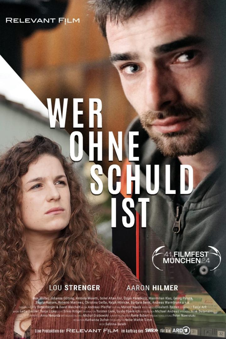 Das Filmplakat für „Wer ohne Schuld ist“ mit Lou Strenger und Aaron Hilmer.