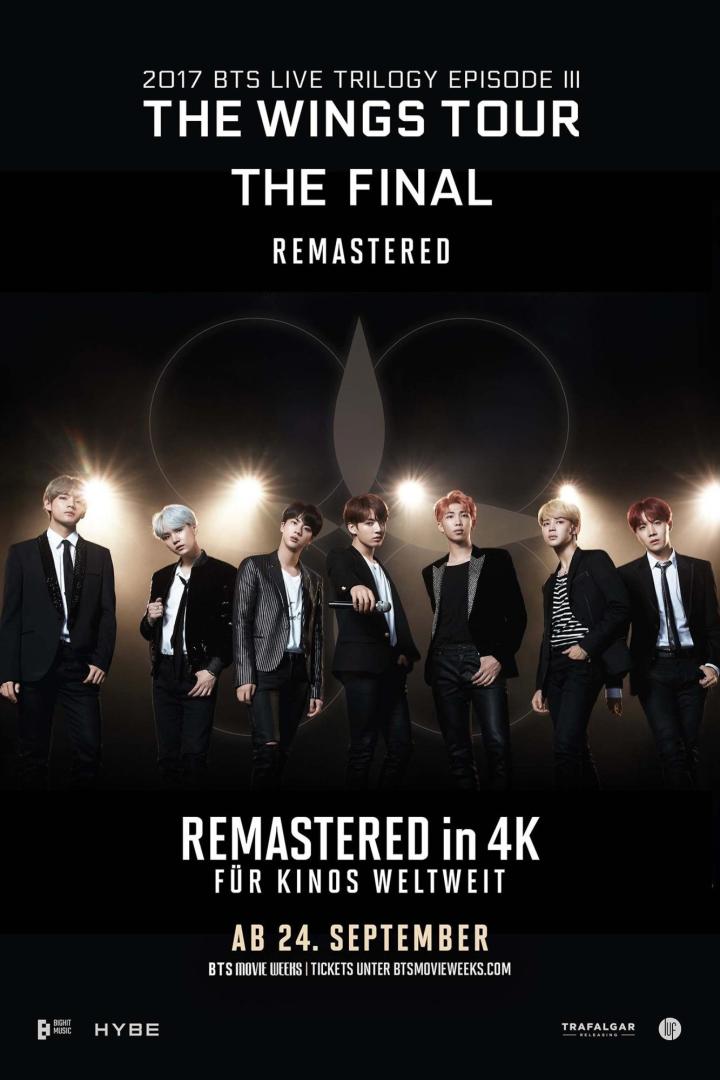 Das Poster für „BTS Live Trilogy Episode III: The Wings Tour The Final“ zeigt die sieben Bandmitglieder.