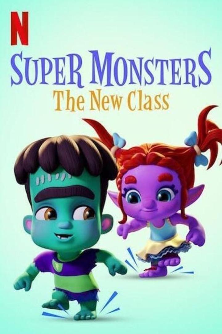 Das Poster für „Super Monsters: Die neue Klasse“ zeigt zwei animierte Monsterfiguren.