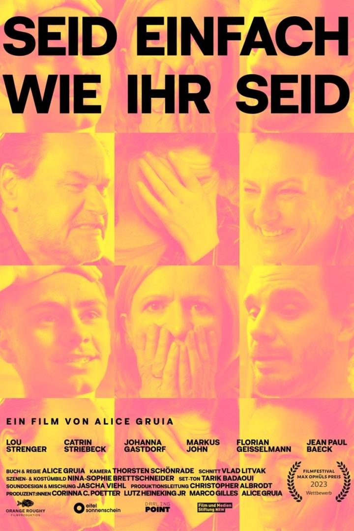 Das Filmplakat für „Seid einfach wie ihr seid“ zeigt Porträts der Schauspieler.