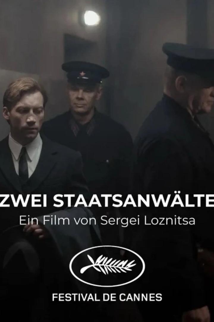 Das Filmplakat für „Zwei Staatsanwälte“ zeigt drei Männer in Uniformen.