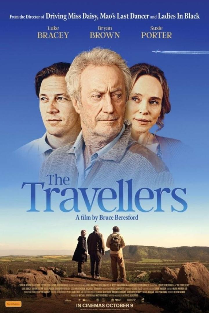 Das Filmplakat für „The Travellers“ mit Luke Bracey, Bryan Brown und Susie Porter.