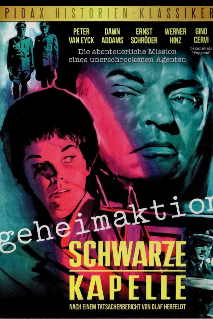 Das Cover des Films „Geheimaktion Schwarze Kapelle“ mit Peter van Eyck und Dawn Addams.