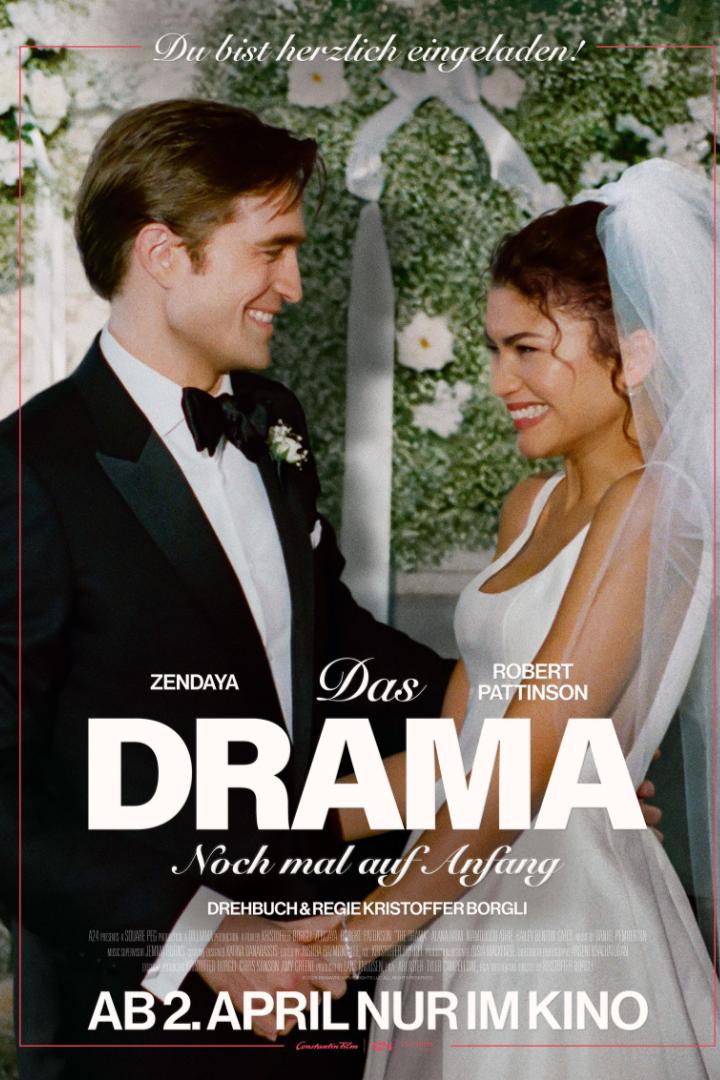 Zendaya und Robert Pattinson als Brautpaar auf Filmplakat