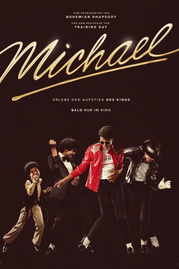 Filmplakat zeigt Michael Jackson in vier verschiedenen Lebensaltern mit vier unterschiedlichen Darstellern